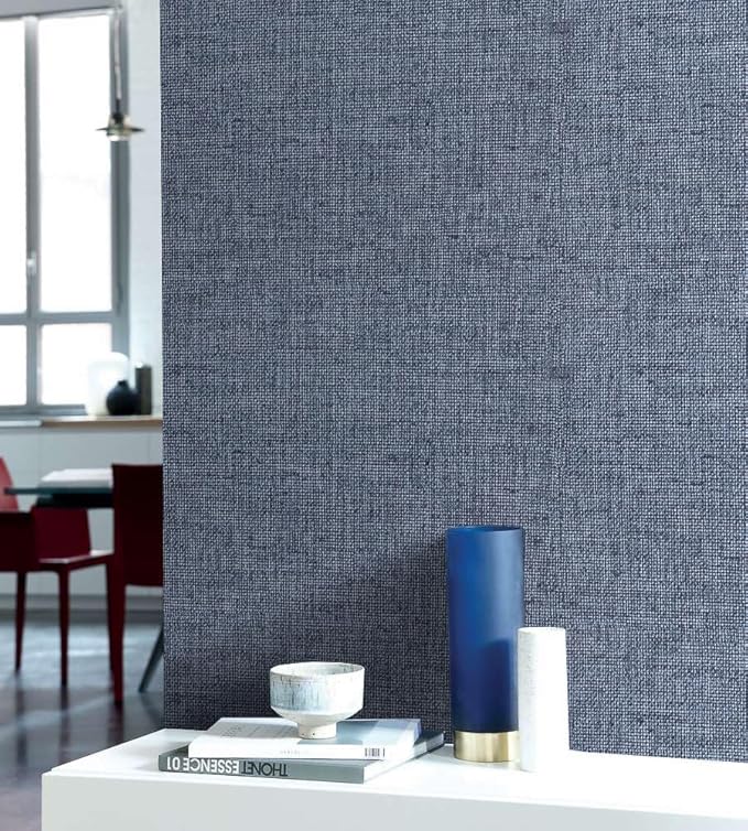 Grasscloth Peel and Stick Wallpaper Denim Blue Contact Paper 15.7inch x