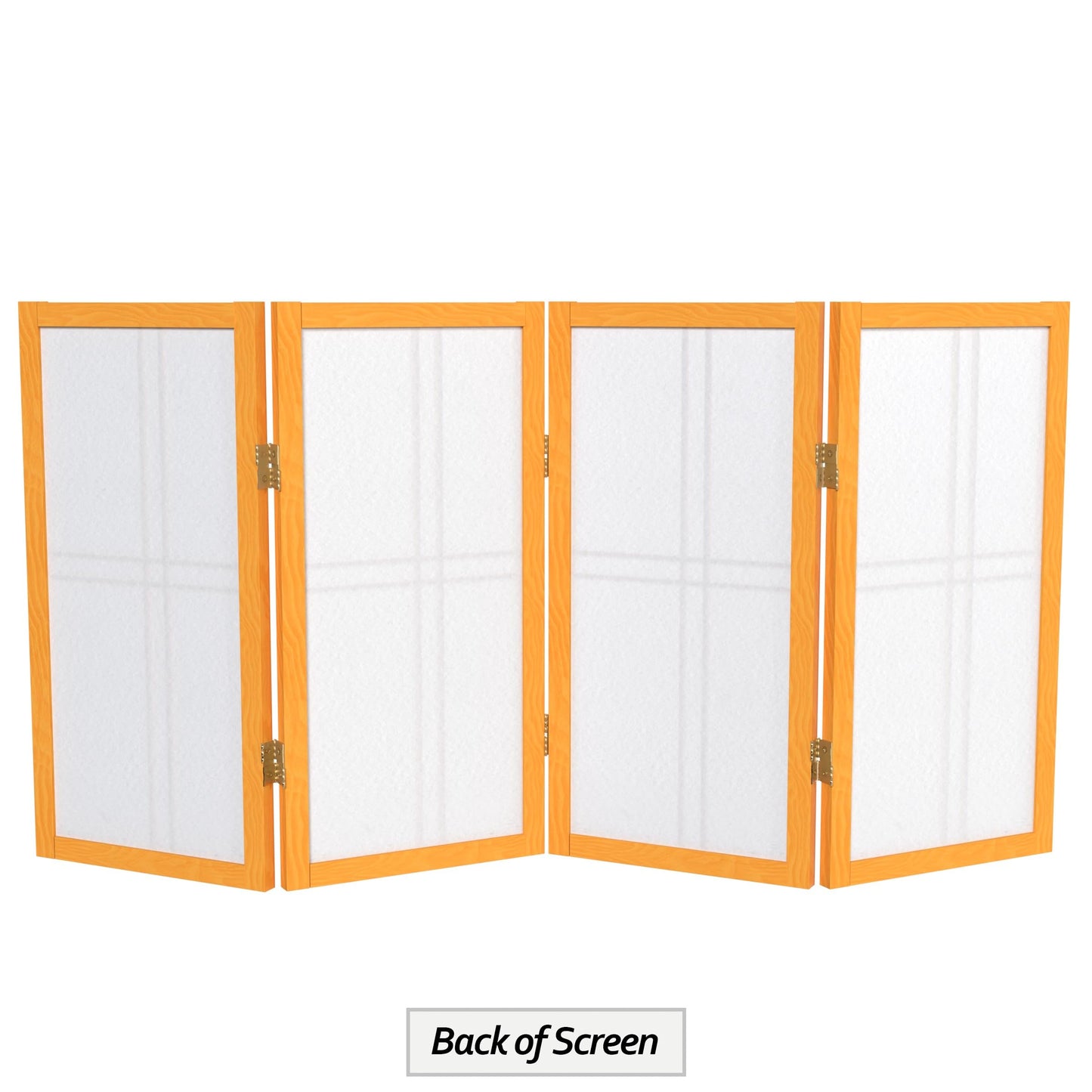 2 ft. Short Desktop Double Cross Shoji Screen - Honey - 4 Panels