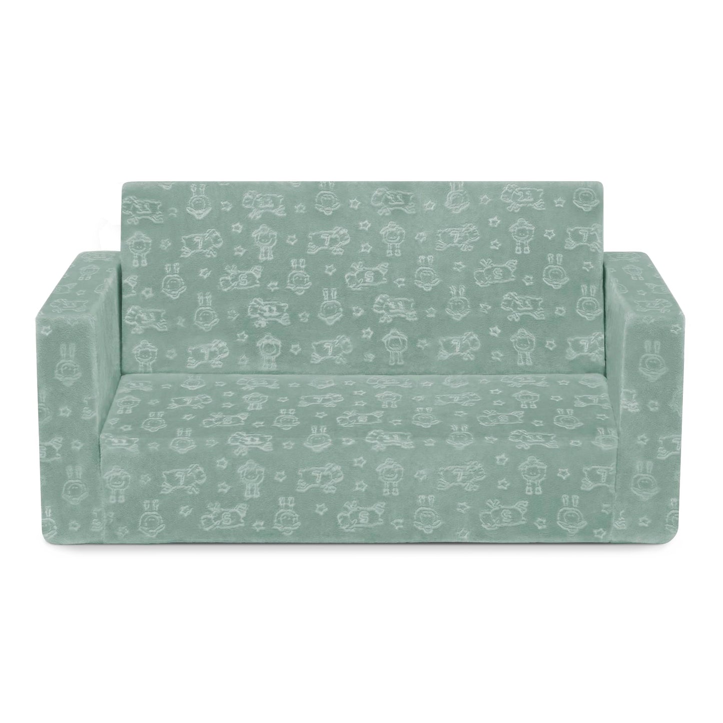 Delta Children - Serta Perfect Sleeper Kids 2-Seater Sofa, Convertible 2-in-1 Flip Open Toddler Couch Sleeper, Foam Chair for Playroom & Bedroom, Bed Lounger, Comfy Play Sleeping Lounge Chair, Sage