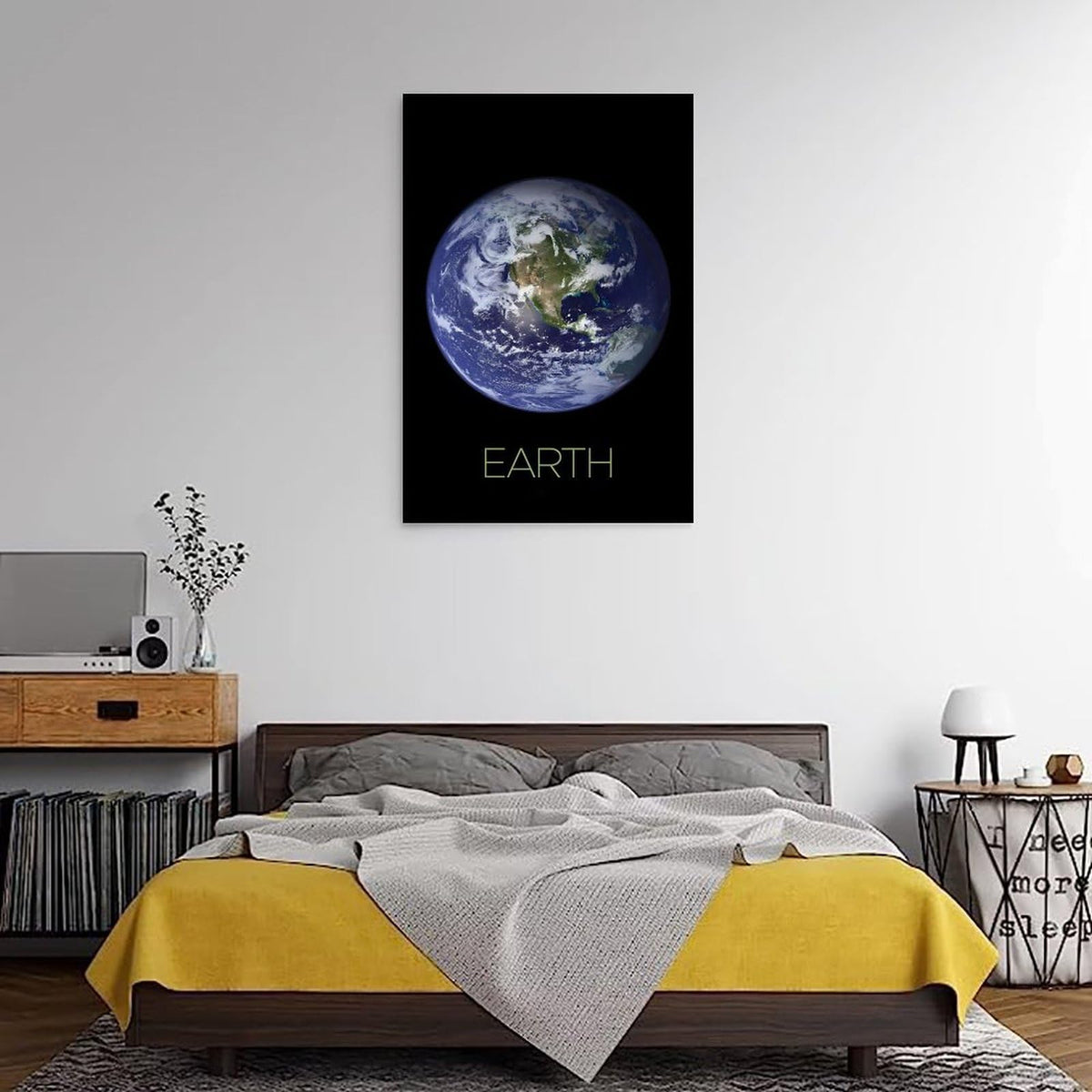 XIAOLOUTINYU Solar System Canvas Wall Art - Earth Planet Space Poster for Kids Room Bedroom Classroom, STEM Educational Astronomy Decor, Science Gift for Boys Girls Teens, 16x24 Inch Unframed
