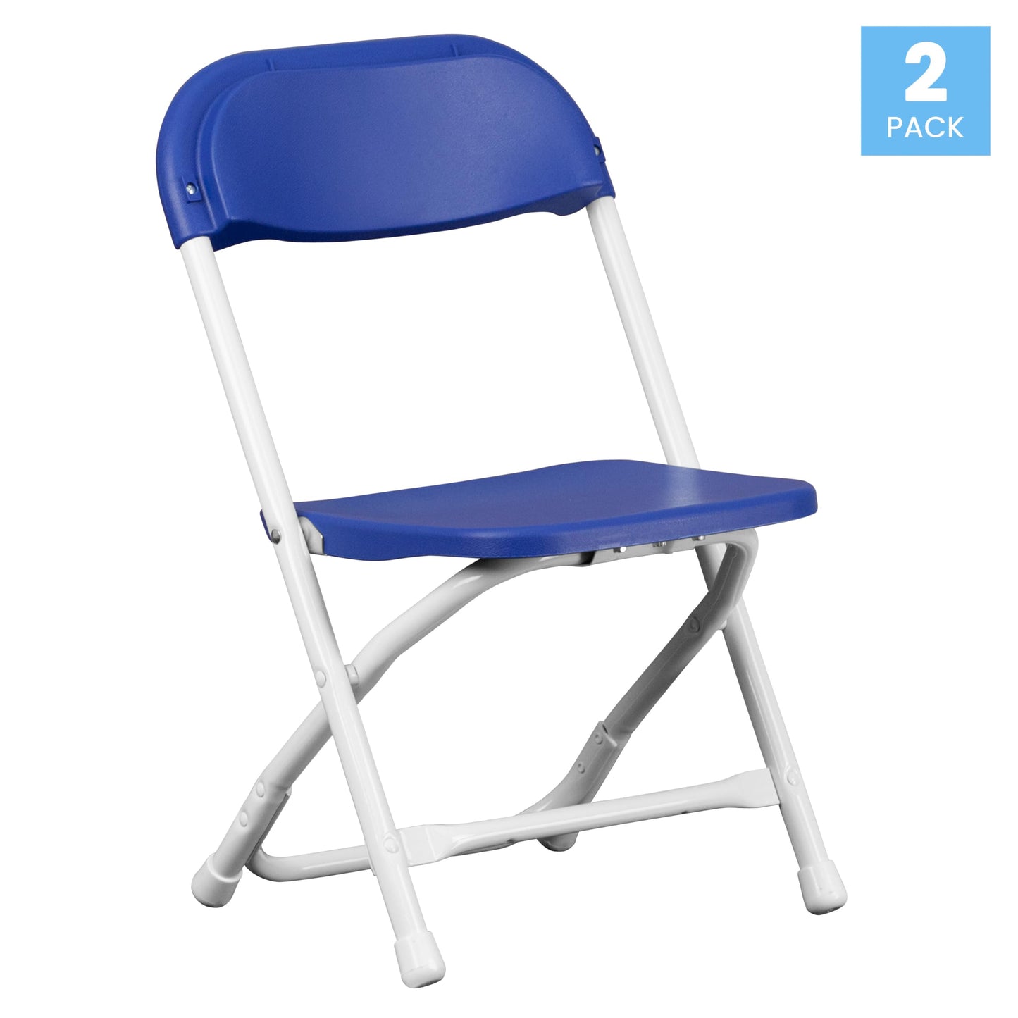 Flash Furniture 2 Pack Kids Blue Plastic Folding Chair
