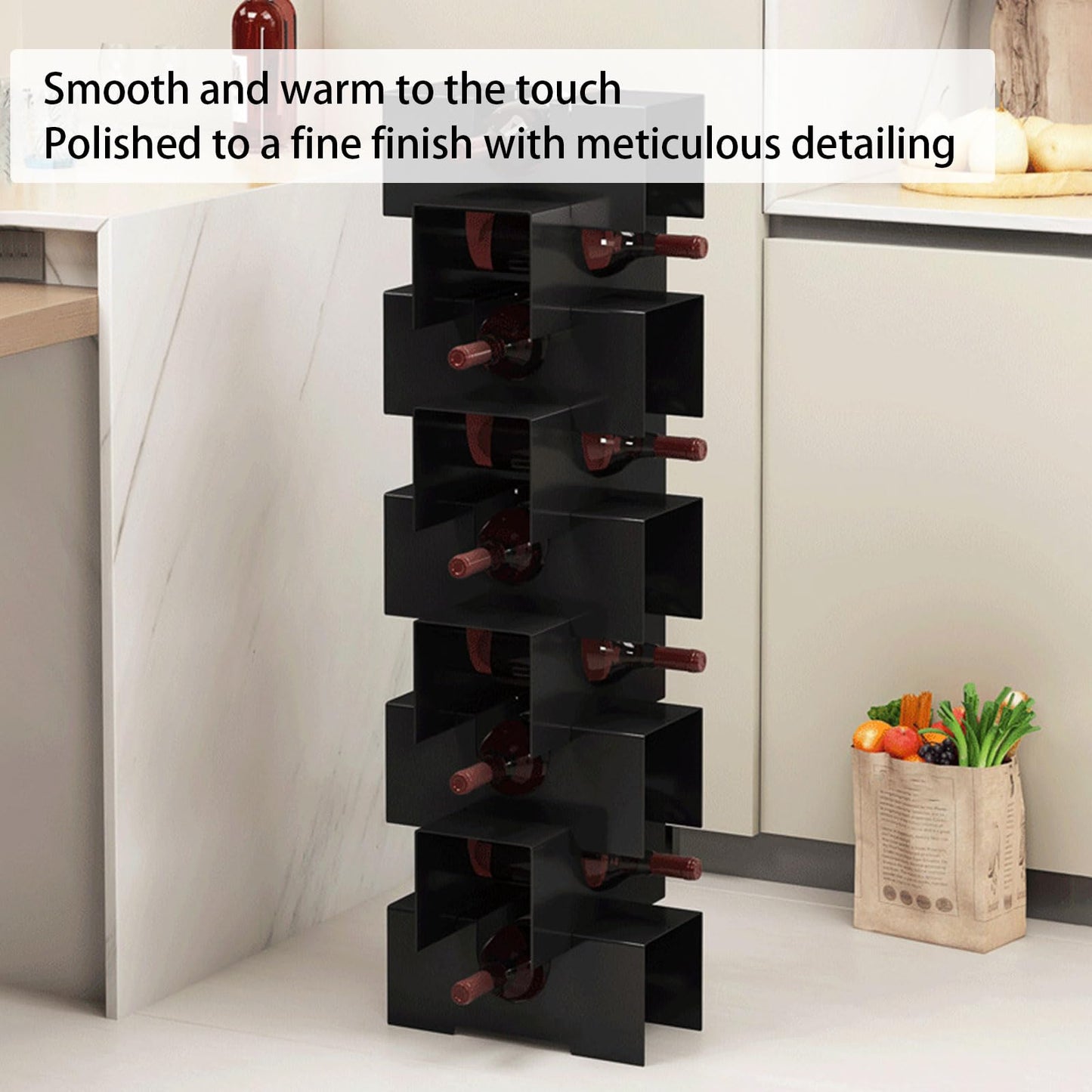 1-12-Tier Wine Racks Free Standing Mini Bar Drinks Cabinet for Home Bar Living Room Bedroom Kitchen, Stacked Wine Stand, Freestanding Creativity Modern Small Holder