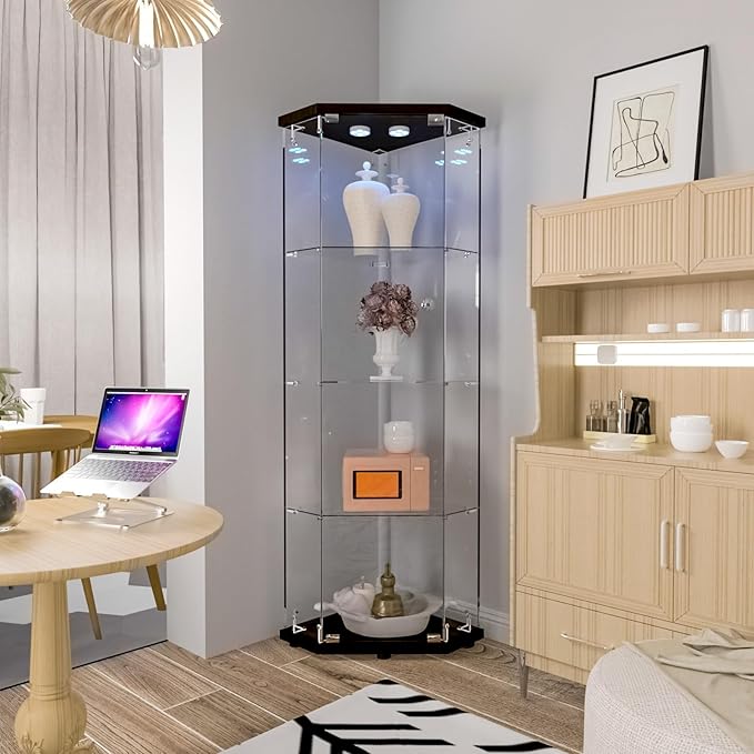 Beauty4U Glass Display Corner Cabinet