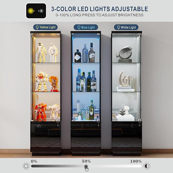 HNEBC Corner Glass Display Cabinet