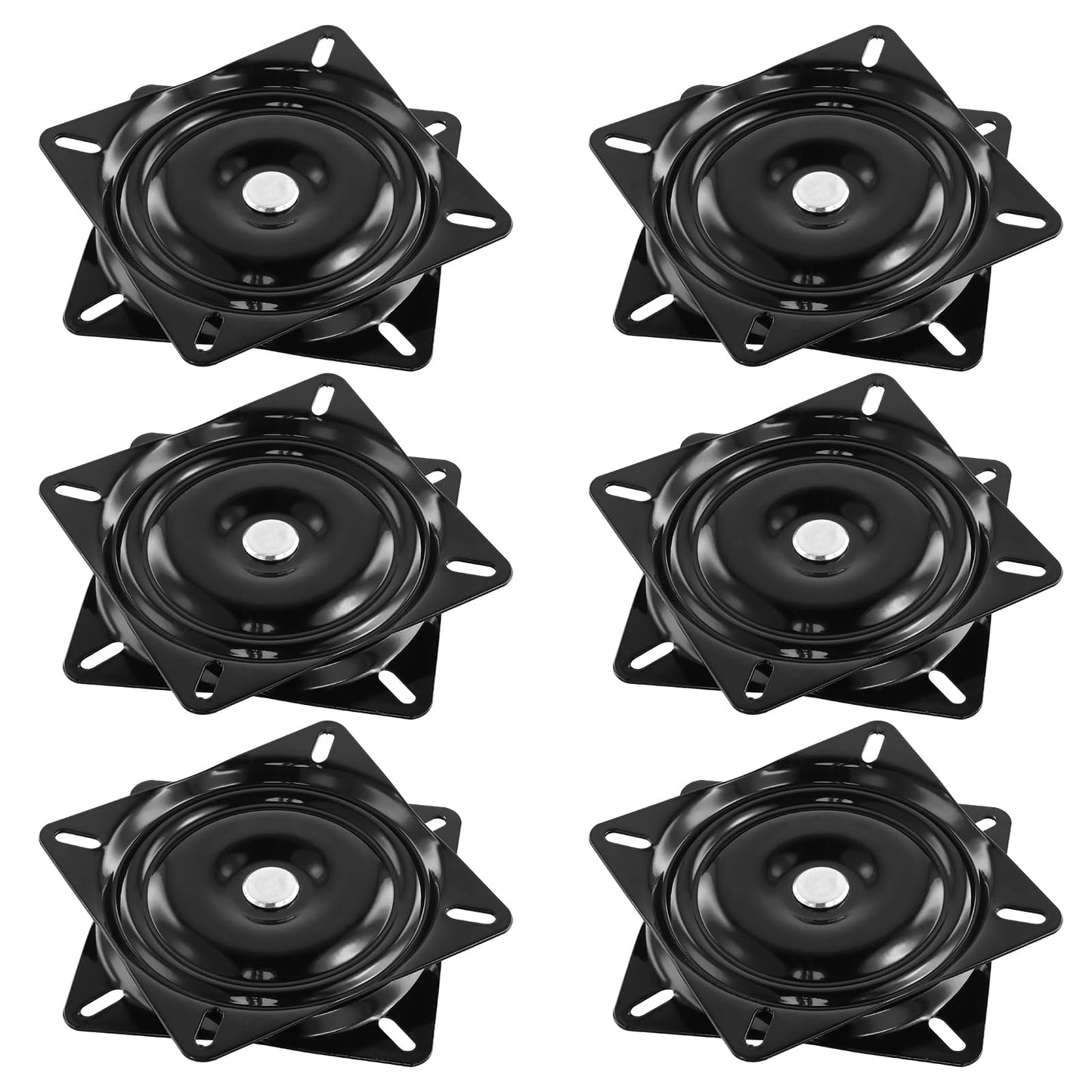MANCHAP 6 Pack 6 Inch Swivel Plate, Black Bar Stool Seat Replacement, Smooth Swivel Chair Base, Rotating Swivel Plate for Recliner Chair Stool