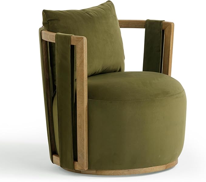 First of a Kind Swivel Chair in Green Plywood
