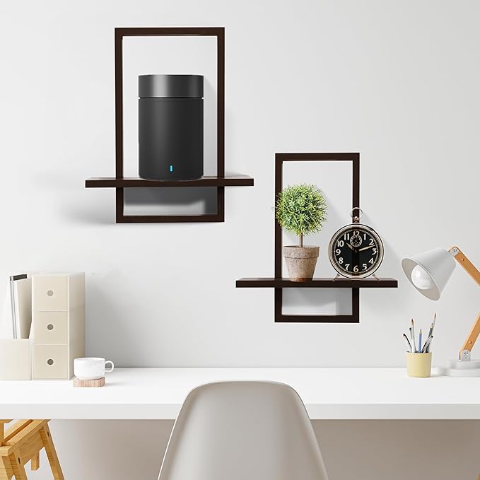PHOENANCEE Square Floating Shelves, Wall Plants Holder, Bathroom Wall Decor