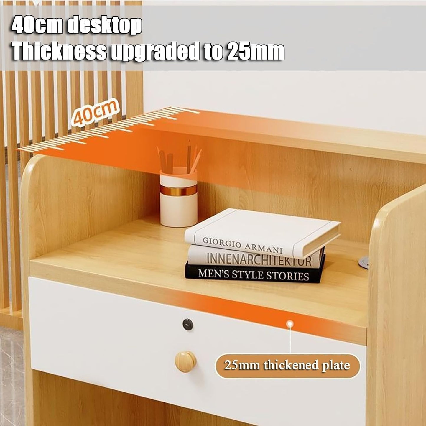 Reception Desk for Spaces with Lockable Drawer, Compact Office Counter Desk Counter Modern Front Lockable Drawers,Modern L-Shaped Reception Desk - Stylish Checkout Counter for Office, Restau