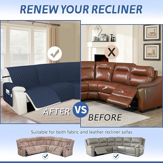 Arfntevss Recliner Sectional Couch Covers Waterproof L Shape Sofa Cover