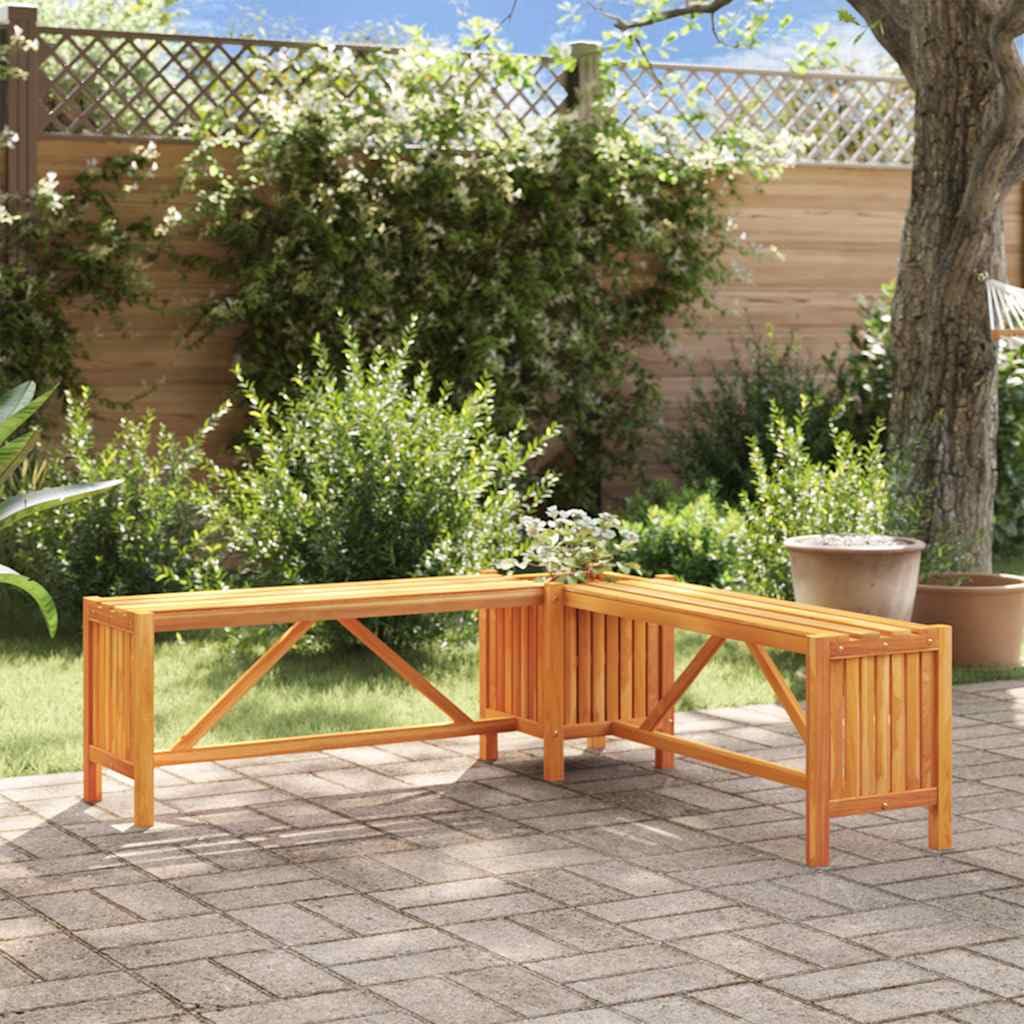 vidaXL 46.1 X 46.1 X 15.7 Solid Acacia Wood Garden Bench in Brown