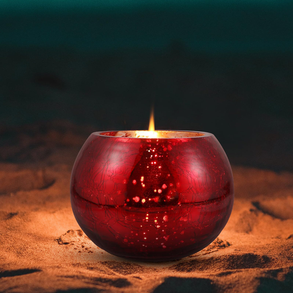 GAROZATION Glass Candle Holder for Valentine's Day Romantic Decor Red Frosted Floral Design Tealight Cup for Weddings Aromatherapy Candles Elegant Party Table Centerpiece