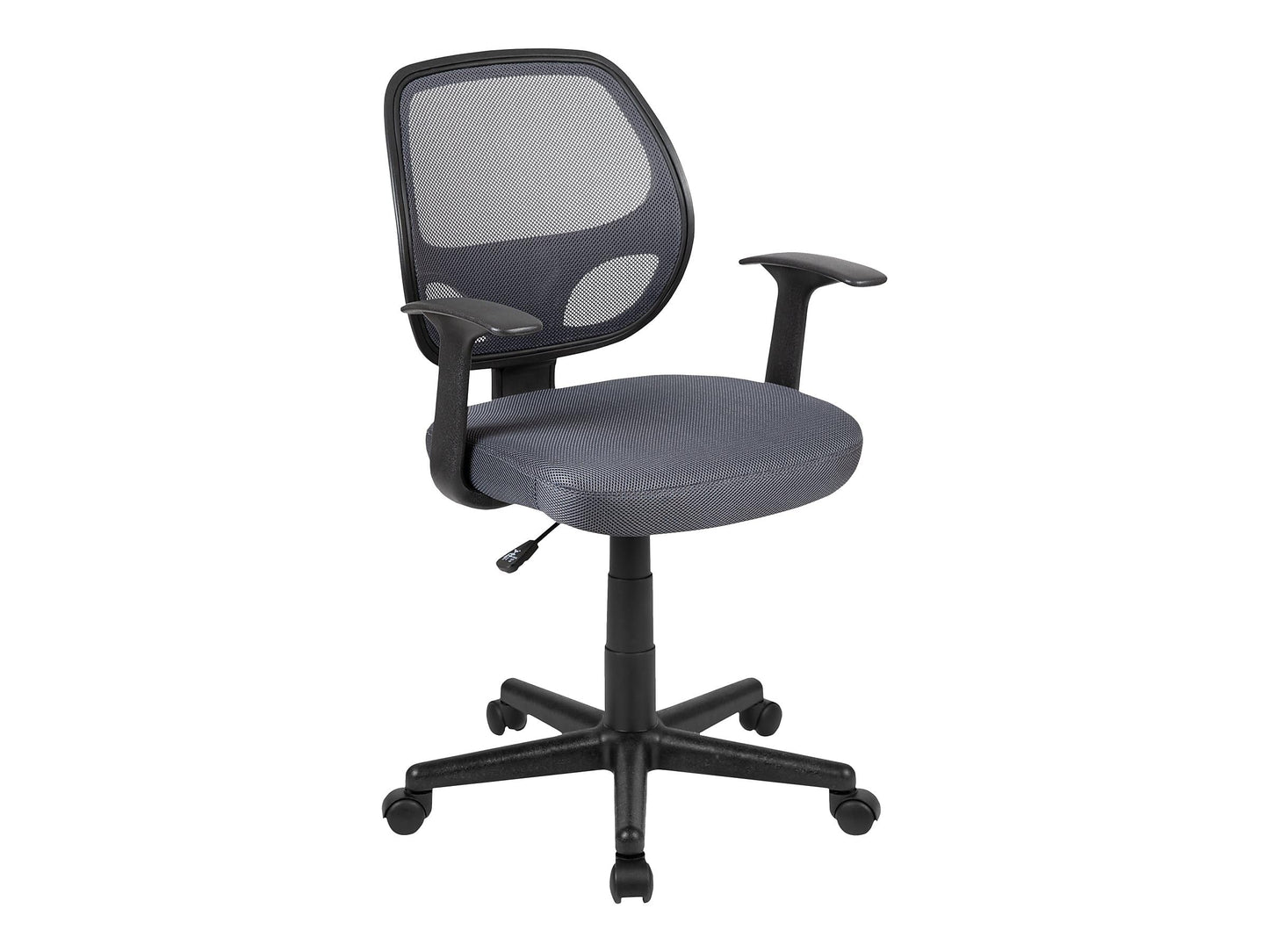 Flash Furniture Flash Fundamentals Mid-Back Gray Mesh Swivel Ergonomic Task Office Chair with Arms
