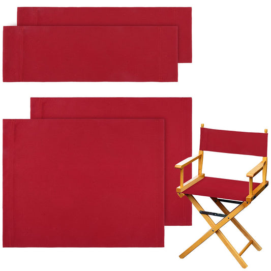 Boao 2 Sets Directors Chair Canvas Replacement, Makeup Chair Seat and Back Replacement Cotton Canvas Stool Protector for Home Director Medium Size (Red)