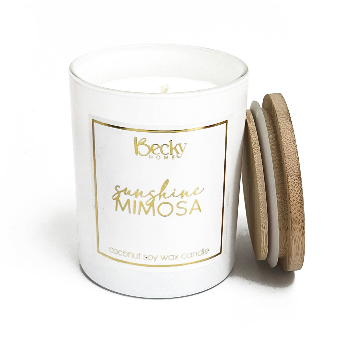 Sunshine Mimosa Candle | Orange Citrus Scented Candle | Natural Coconut Soy Candles | 8 Ounce Modern Luxury Home Decor Novelty Candle | Long Lasting Fragrance with 35 Hour Burn Time