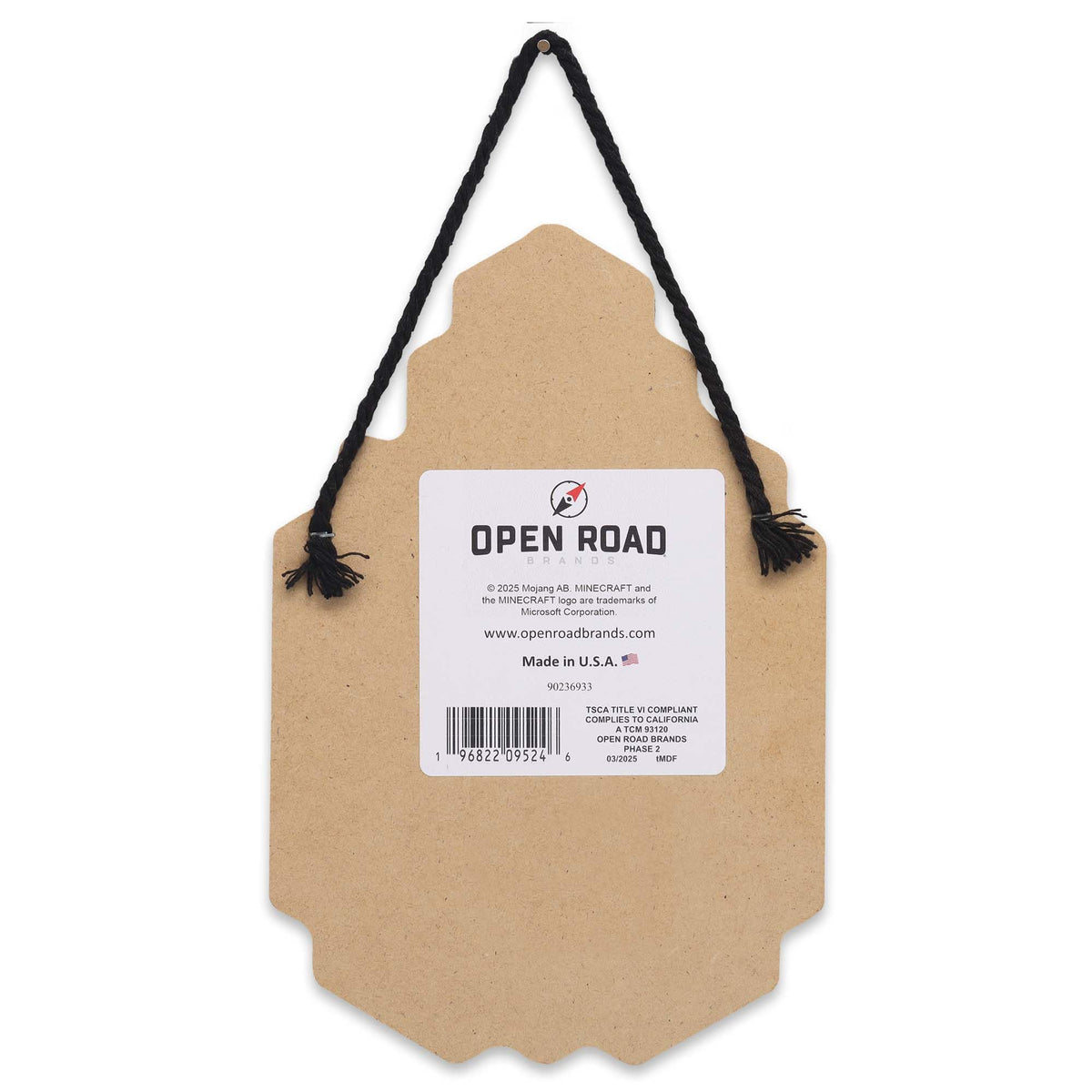Open Road Brands Minecraft Scene Hanging Wood Wall Decor - Fun Minecraft Sign for Game Room or Bedroom