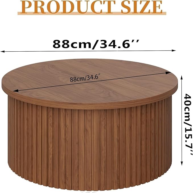 Fsbecl Fluted Lift Top Coffee Table
