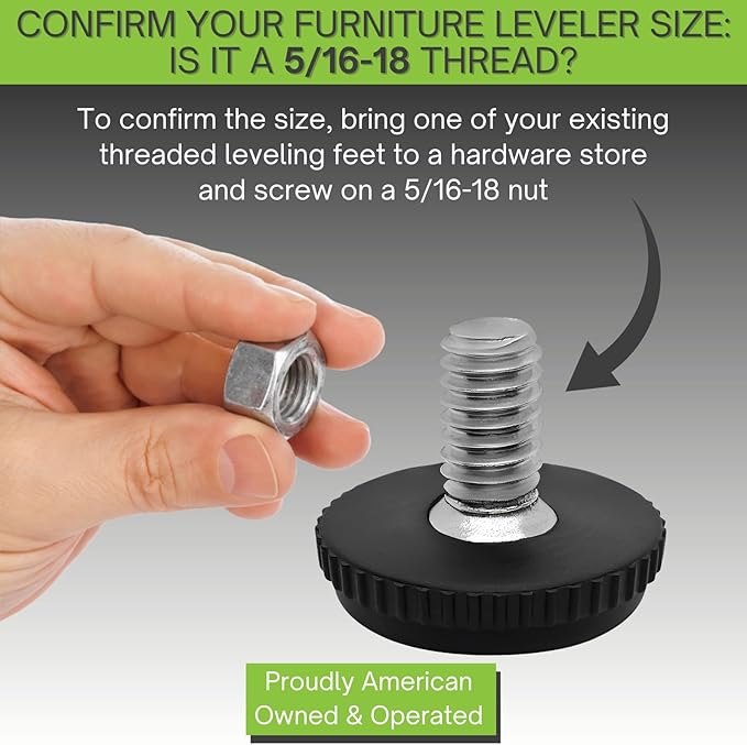 Project Patio 5/16-18 Stainless Steel Outdoor Furniture Levelers