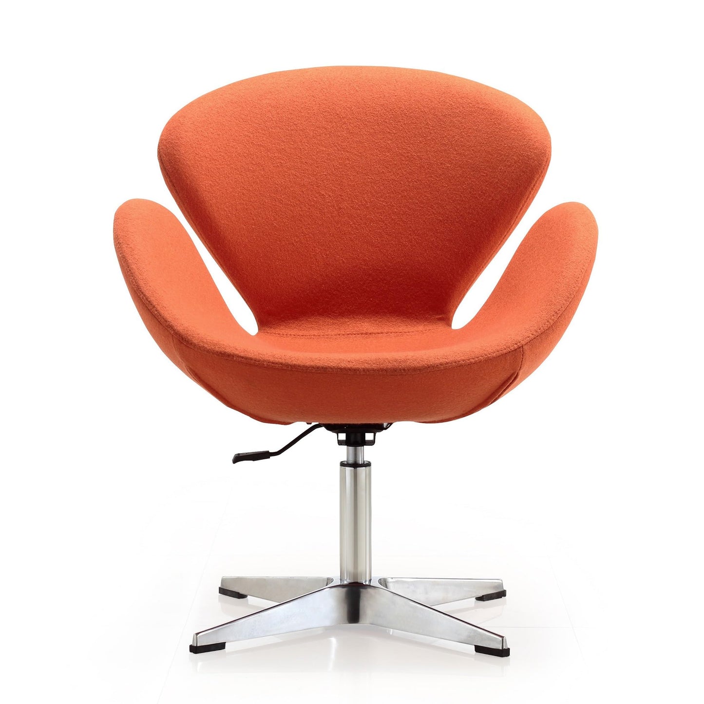 Manhattan Comfort Raspberry Mid Century Modern Retro Look Living Room Swivel Chair, 28.7", Set of 2, Orange