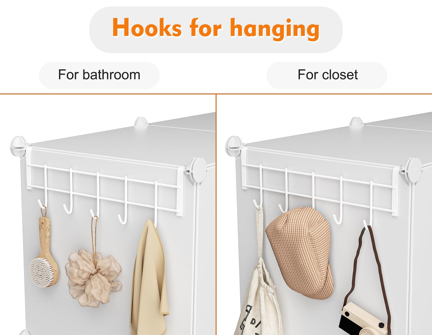 Stackable Closet Organizers and Storage 6 Cube Storage Organizer Closet Organizer for Bathroom Closet Storage for Wardrobe