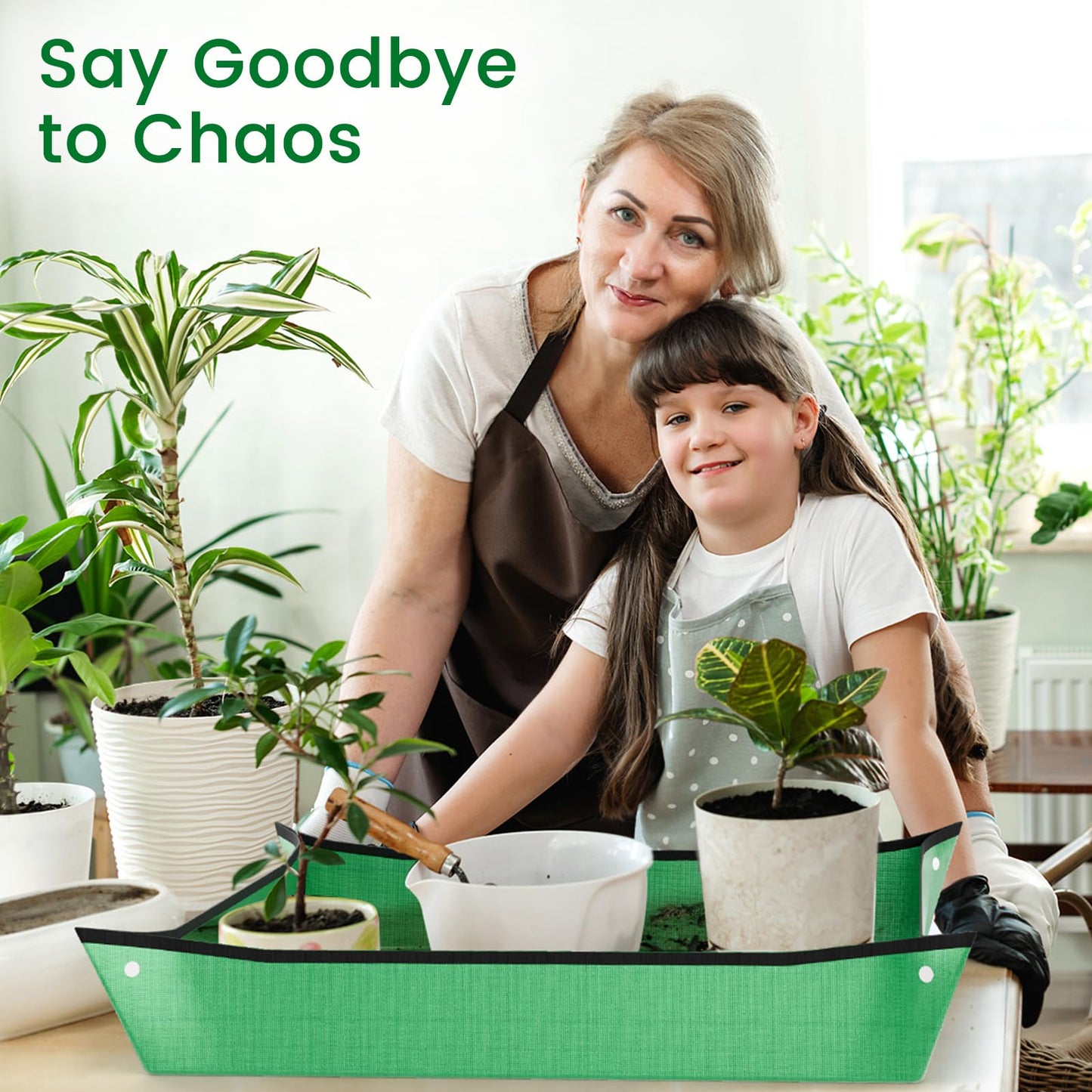 AltarreT Repotting Mat for Indoor Plant Transplanting and Mess Control, 26'' x 26'' Waterproof Potting Succulent Tray Portable Gardening Mat Gift for Plant Lovers