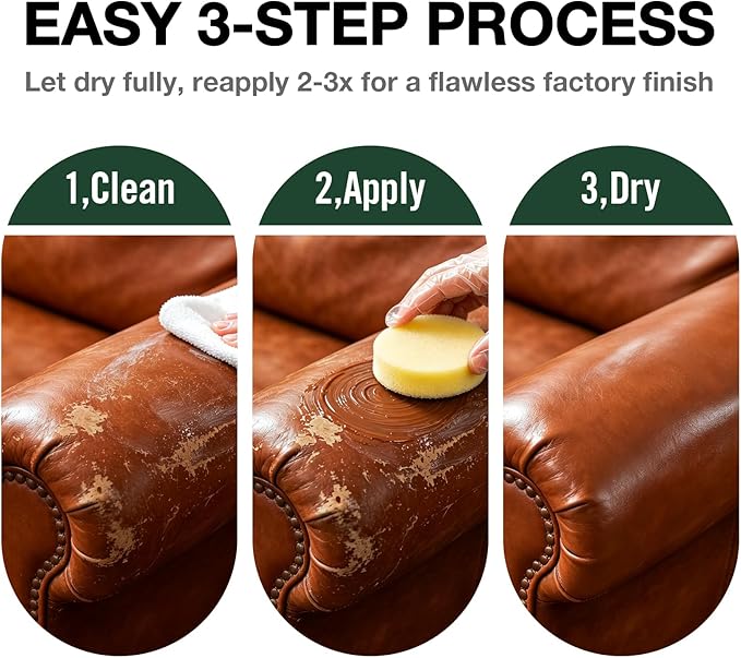 Black Leather Repair Kit, Leather Recoloring Balm – Restore & Repair Faded