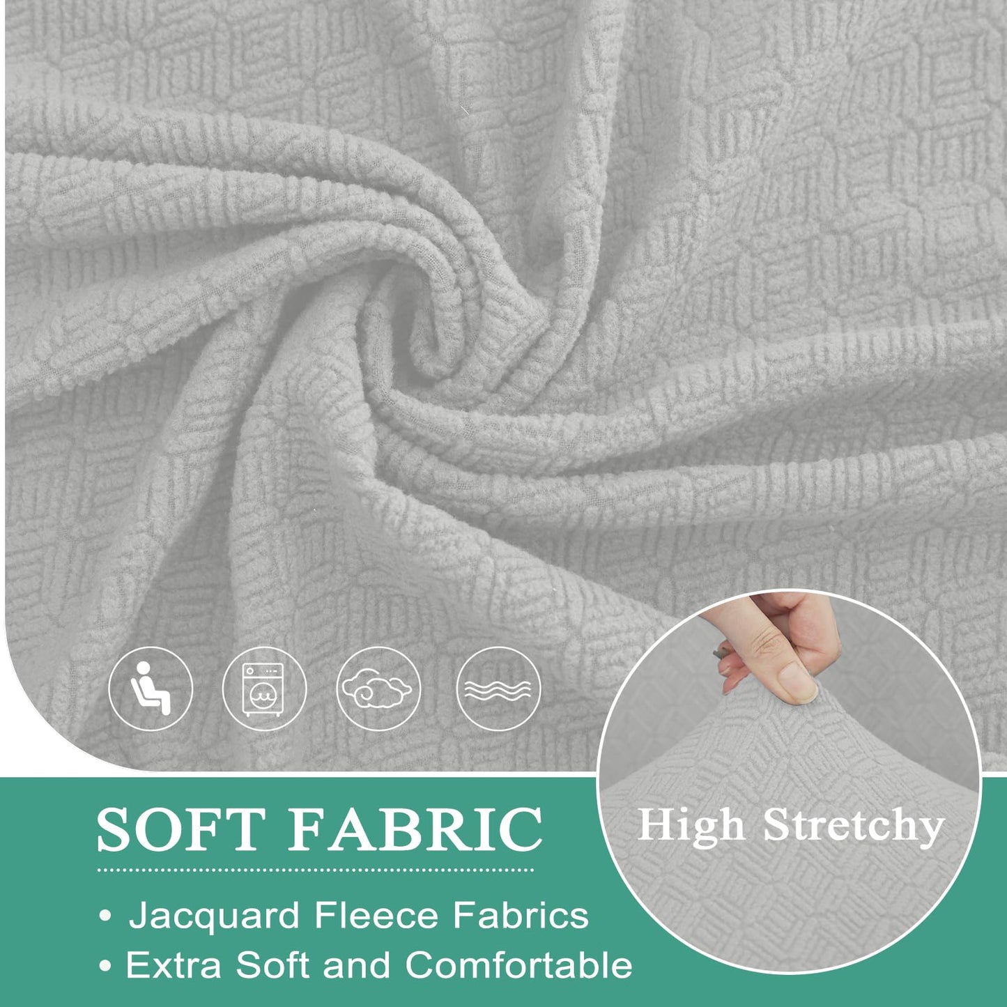 ROFASVCO Waterproof Reclining Sectional Couch Covers Washable L Shaped Couch Cover for Sectionals Recliner Sofa Covers Stretch Corner Recliner Slipcovers for Dogs (Console Cover, Silver Gray)