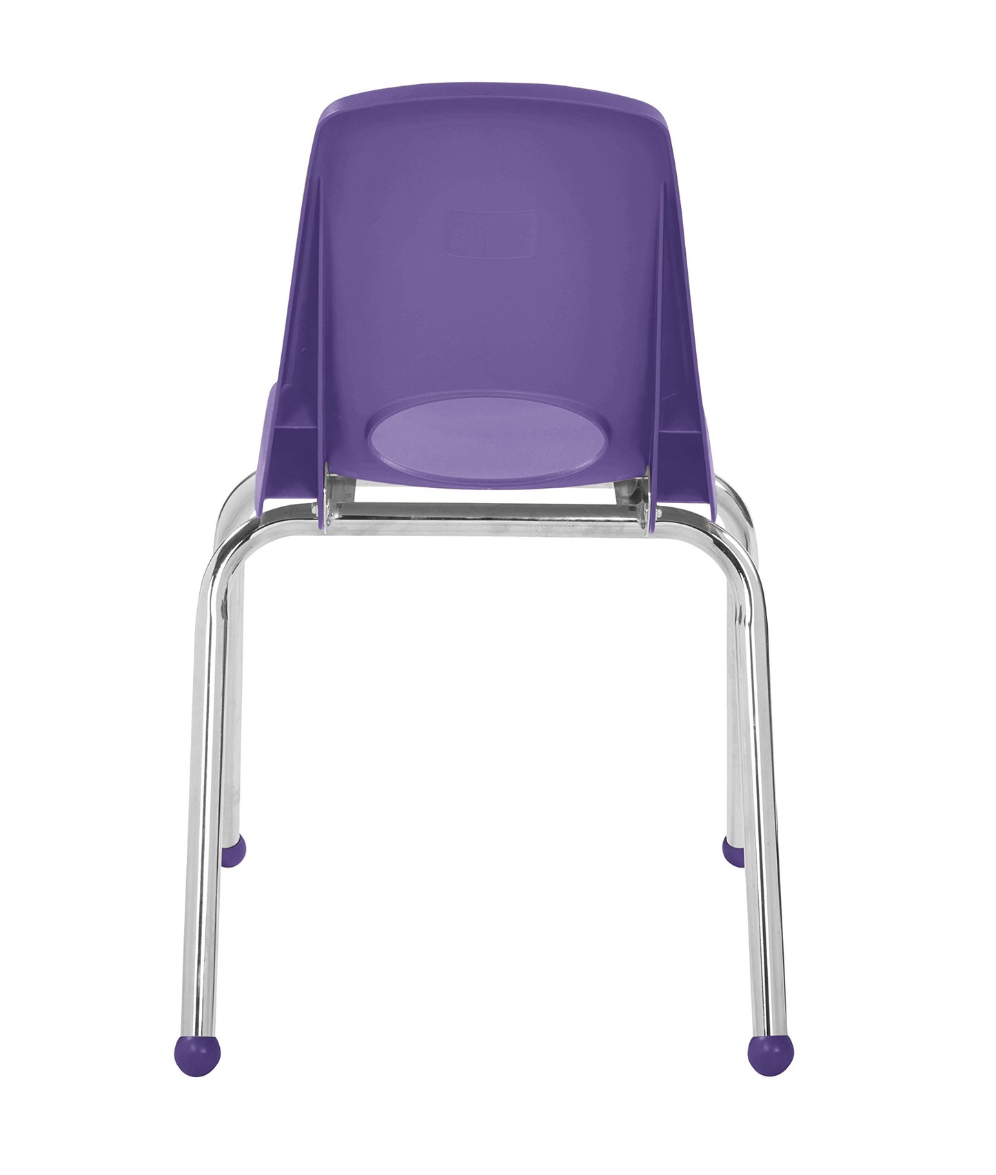 FDP 16" School Stack Chair, Stacking Student Seat with Chromed Steel Legs and Ball Glides for in-Home Learning or Classroom - Purple (4-Pack), 10382-PU