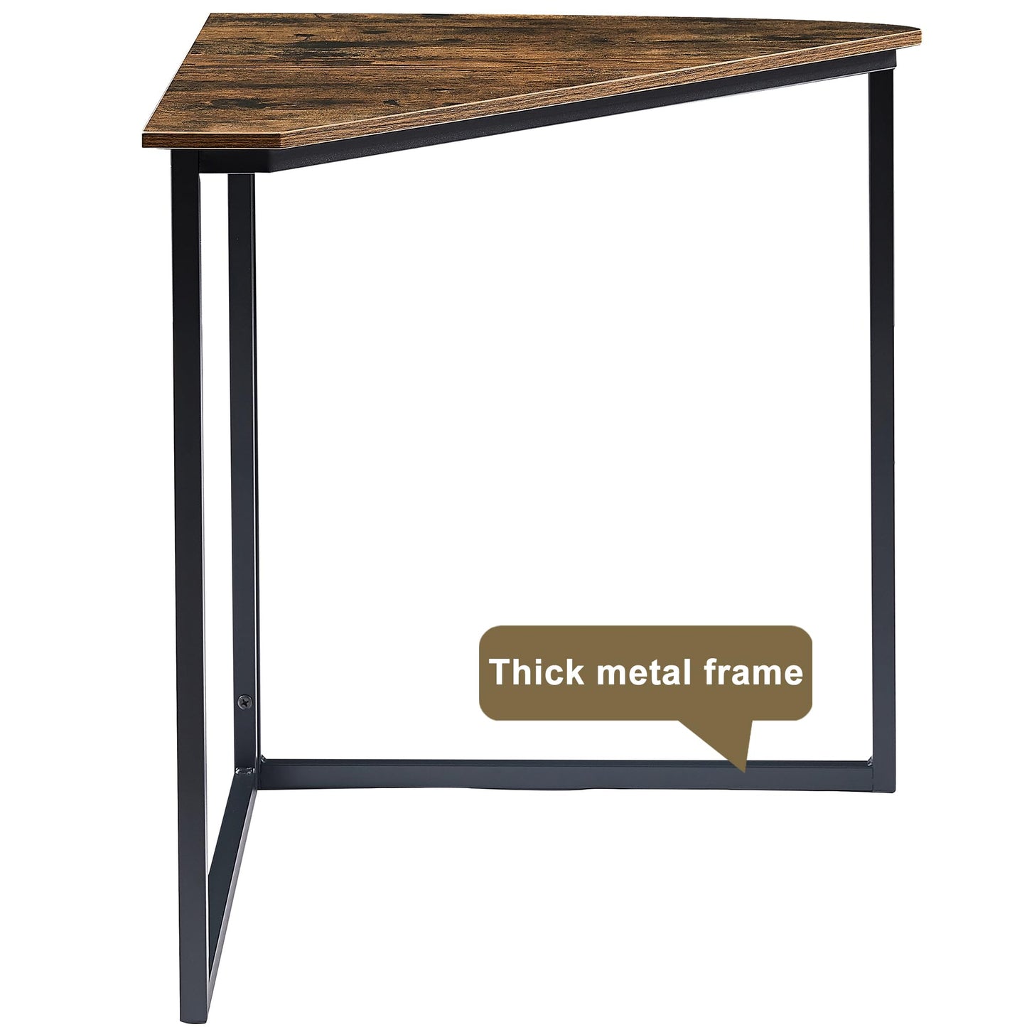 VECELO Corner Desk,Office Tables for Living Room for Small Space Triangle Computer Desk with Steel Frame Corner Shelves with Metal Frame Writing Desk for Workstation Classic Rustic Brown 33.1"