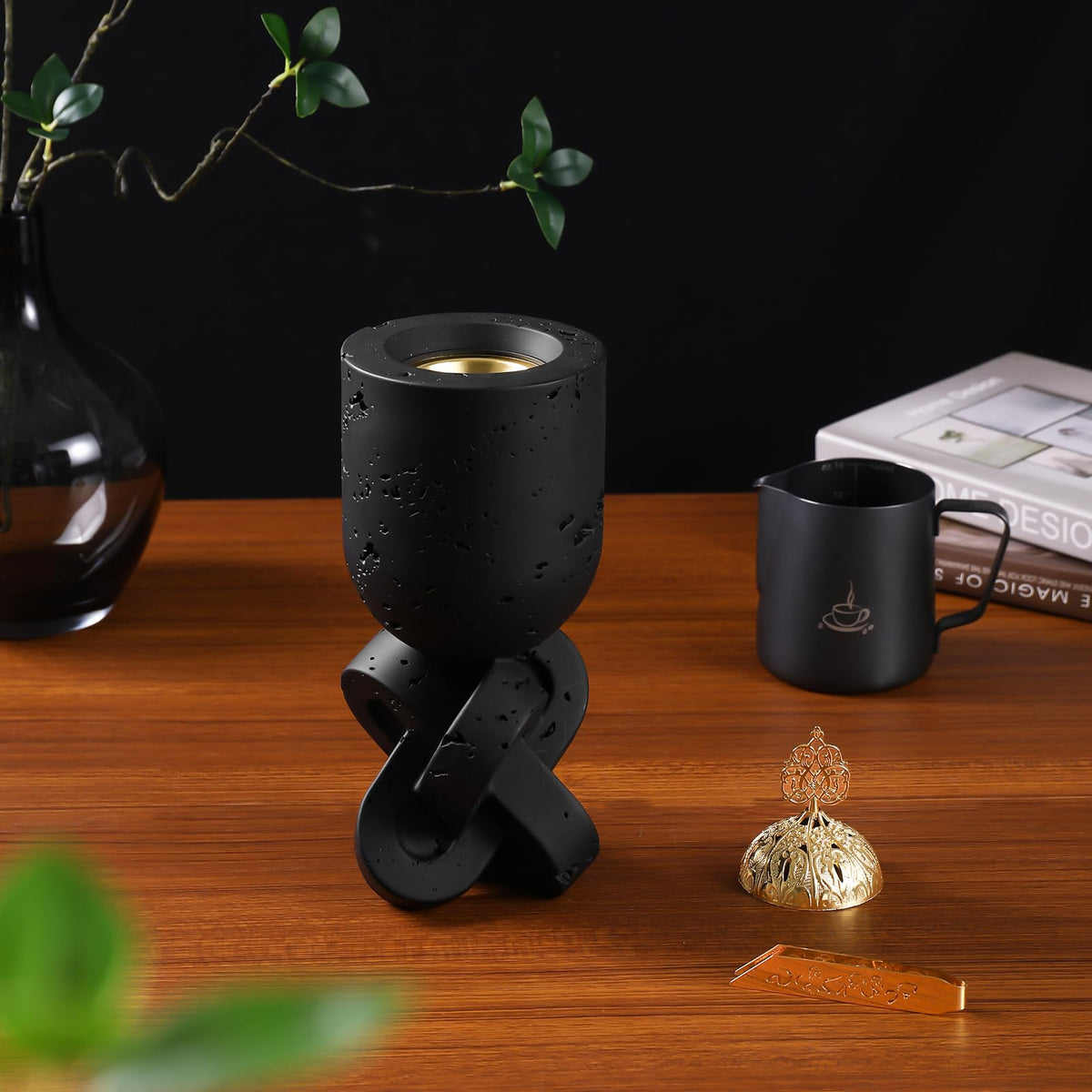 TERSCHELLING Frankincense Resin Incense Burner,Bakhoor Burner,Charcoal Incense Burner, 11.02Inches Tall Incense Censer - for Meditation,Yoga,Spa Aromatherapy,Office,House Warming Gifts& Home Decor