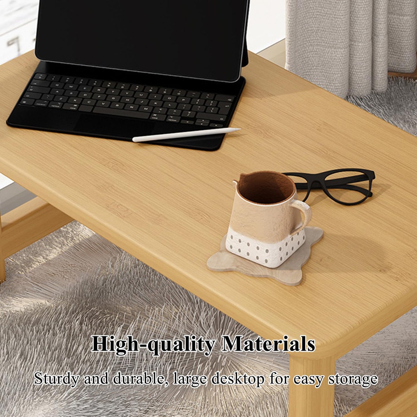 GLDGJMZ Foldable Tatami Coffee Table Japanese Style Floor Table with Folding Legs Antique Coffee Table Multifunctional Low Table Zen Coffee Table Living Room Bedroom Office
