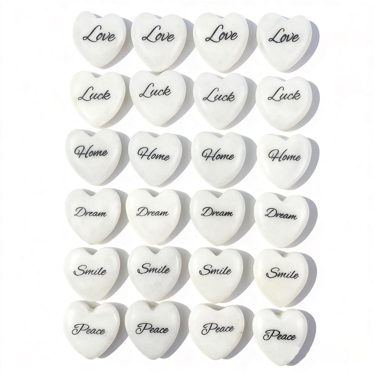 24pcs Inspirational Rocks with Words,Heart Affirmation Stones for Family and Friends as Gifts, Encouragement Stones for Home, Garden, Office Decor,1.18''Each
