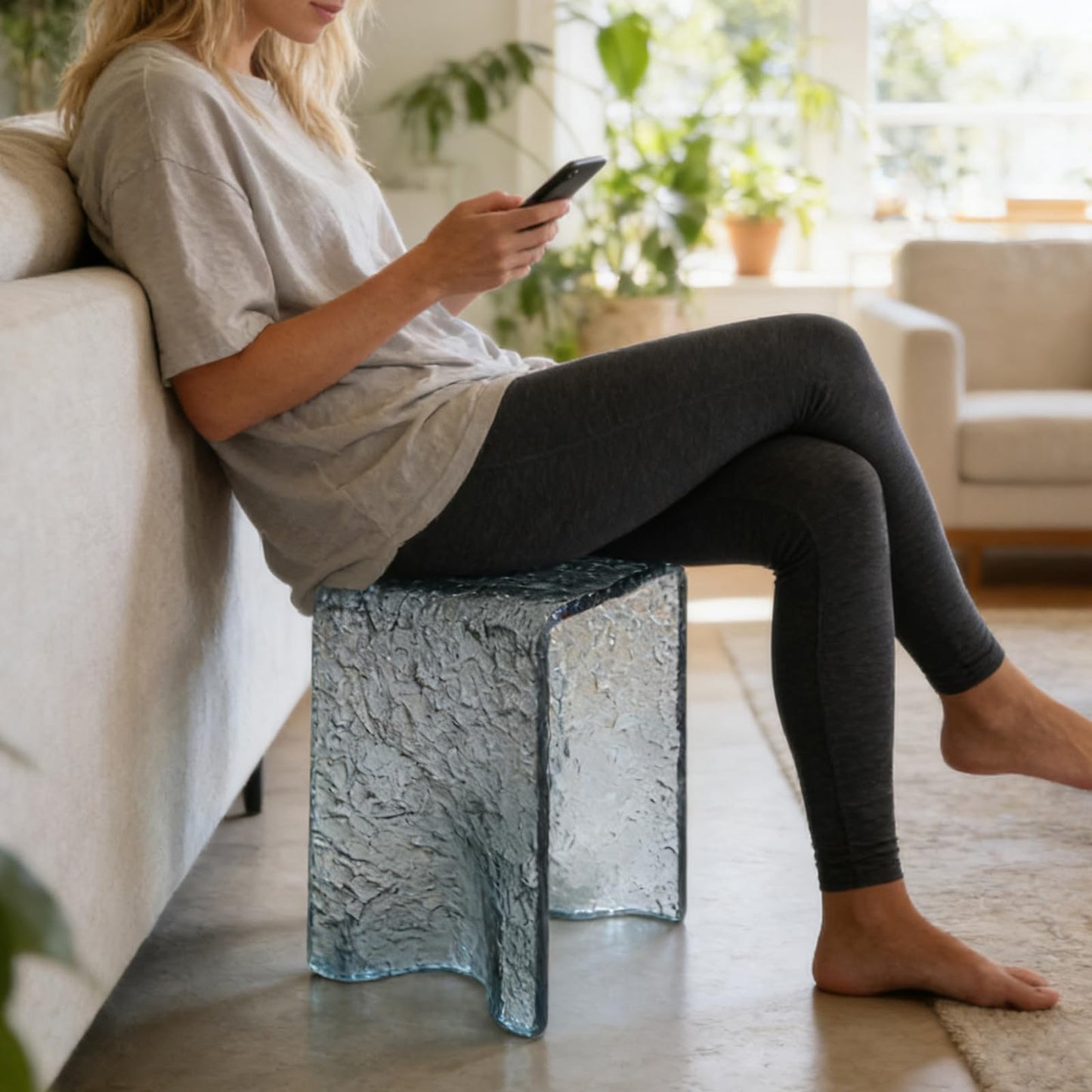 YKFBGZS 15.7" L*11.4" W *16.5" H,Black Shower Stool,Acrylic Shower Bench Stool Chair Seat for Bathroom Shower,Seat or Organizer for Living Room, Bedroom and Garden - Great for All Ages Unisex Elderly
