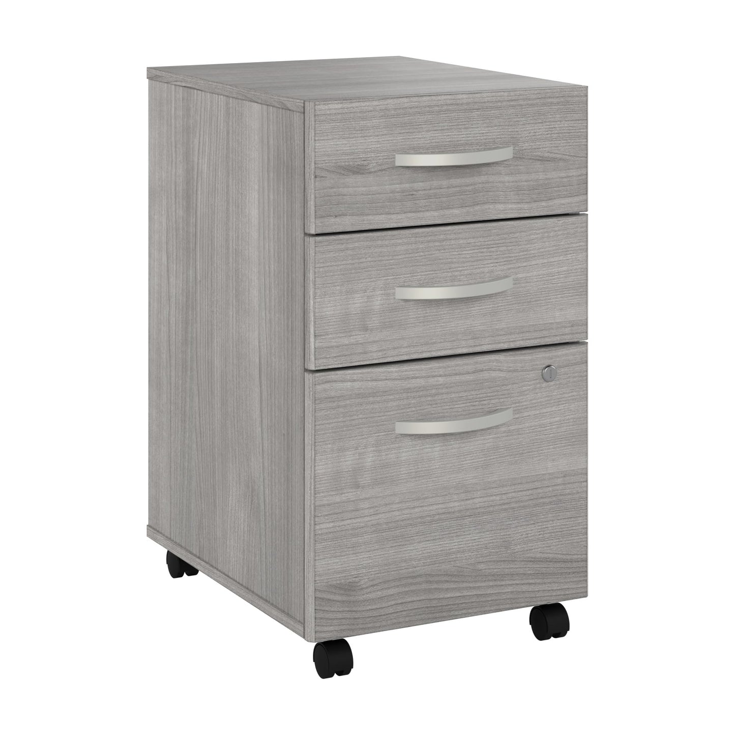 Bush Business Furniture Studio C 3 Drawer Mobile File Cabinet in Platinum Gray | Assembled Office Storage Unit for Home or Commercial Spaces