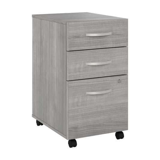 Bush Business Furniture Studio C 3 Drawer Mobile File Cabinet in Platinum Gray | Assembled Office Storage Unit for Home or Commercial Spaces