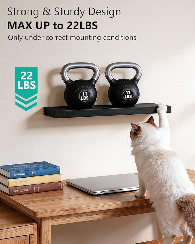 WALI Floating Shelves for Wall, 1 Tier Bathroom Storage Shelf Over Toilet