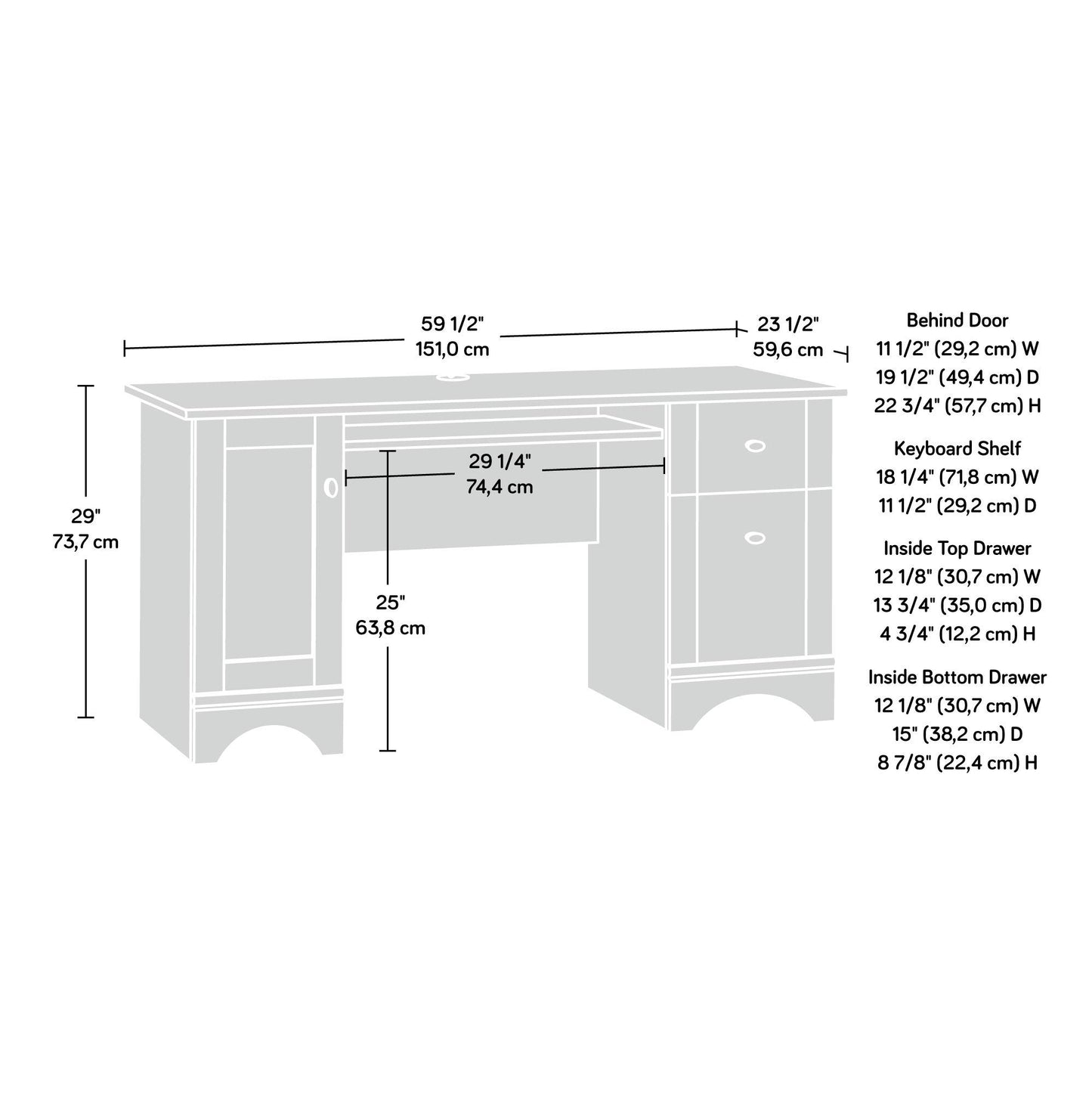 Sauder Engineered Wood Computer Desk in Brushed Maple