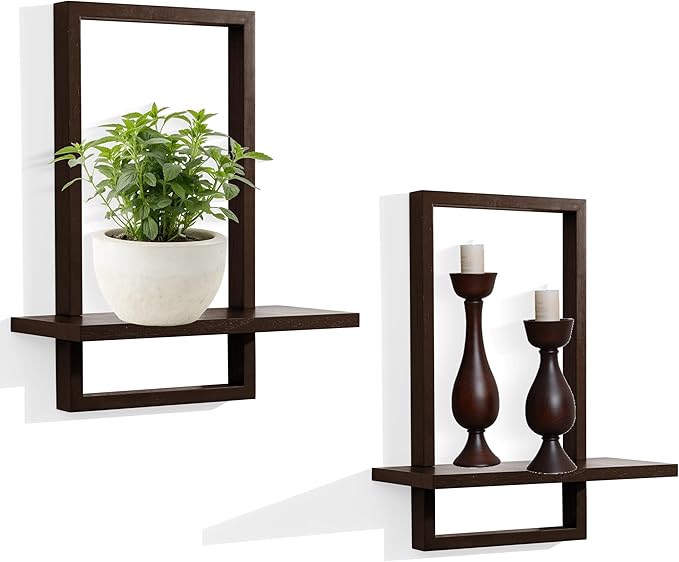PHOENANCEE Square Floating Shelves, Wall Plants Holder, Bathroom Wall Decor