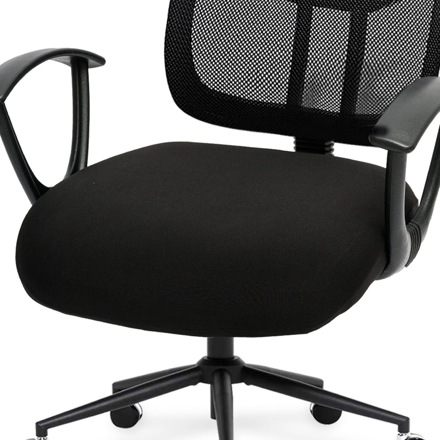 DIVA EN CAMINO DEC Water-Resistant Stretchable Desk Office Chair Seat Cushion Covers - Universal Spandex Computer Chair Slipcover - Removable Washable Cushion Protectors for Dogs, Cats, Black