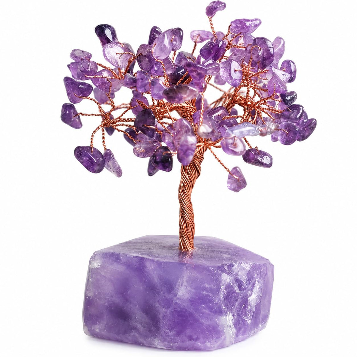 Amethyst Crystal Tree of Life, Purple Money Tree, Crystals and Healing Stones Gemstone Bonsai, Reiki Positive Energy Feng Shui Desk Decor, Spiritual Gifts for Women Mom Sister