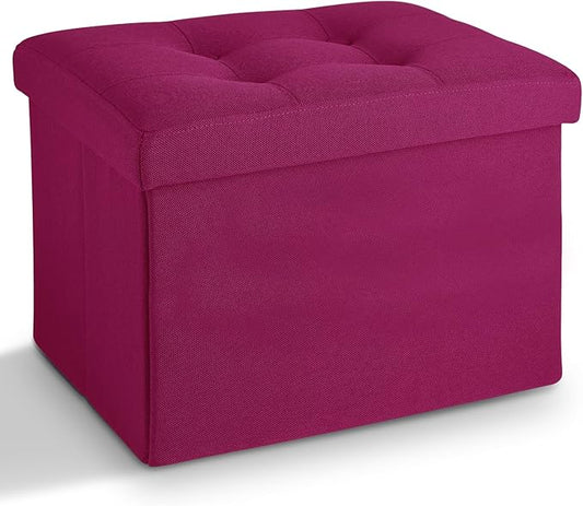 LINMAGCO Small Storage Ottoman Stool Foot Rest Stool Under Desk Stool Short
