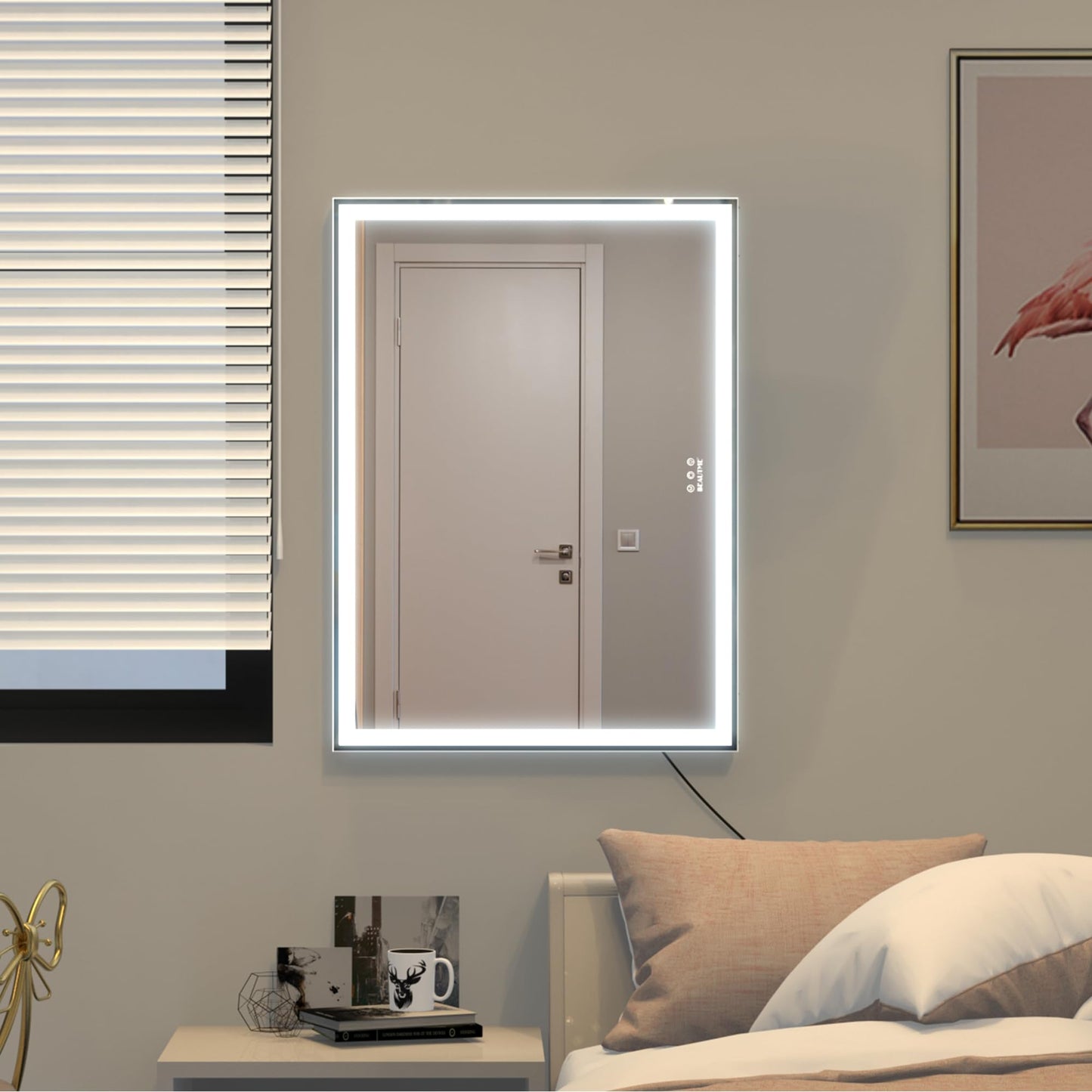 BEAUTME Vanity Mirror with Lights for Tabletop,Hollywood Lighted Makeup Mirror for Dressing Room & Bedroom,Big Desk Mirror Vanity (920×150×680mm)