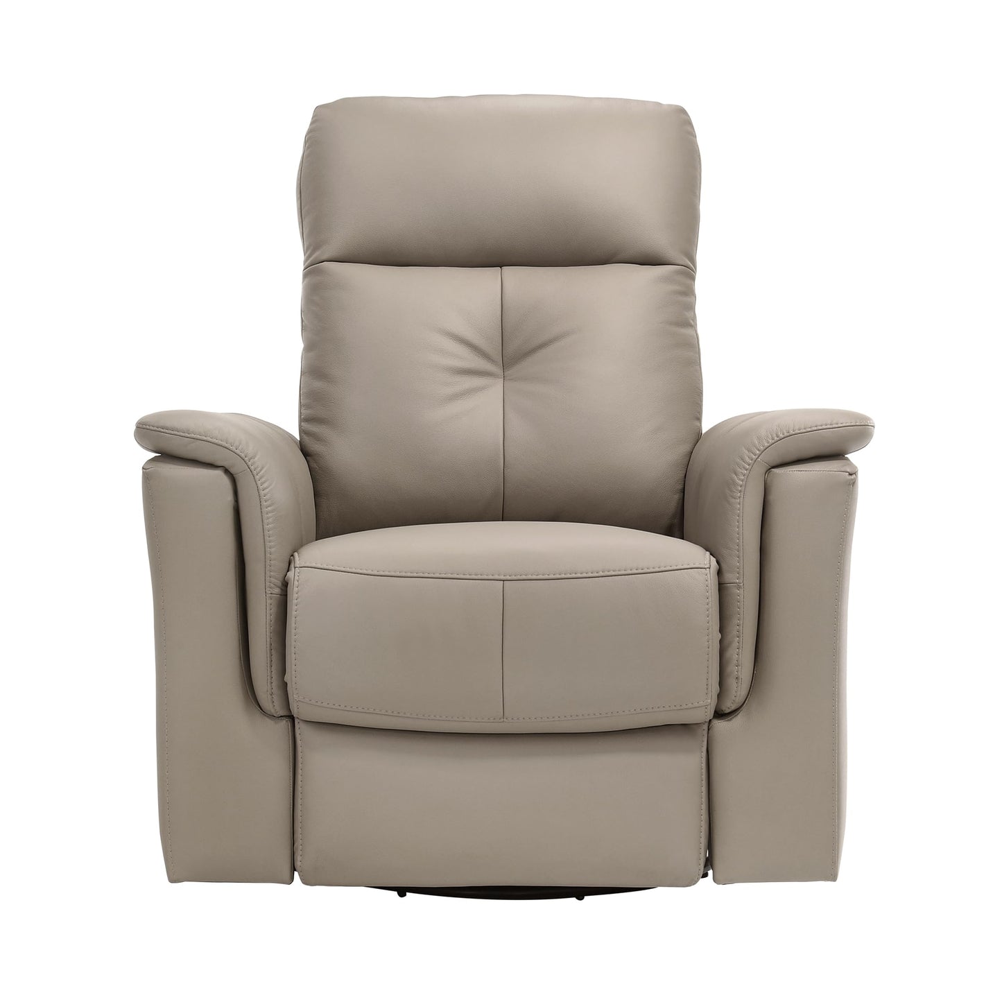 Lexicon Swivel Glider Recliner Chair, Comfy Nursery Glider, Top Grain Leather Match Recliner, Manual Reclining Chair for Living Room/Office/Apartment, Latte