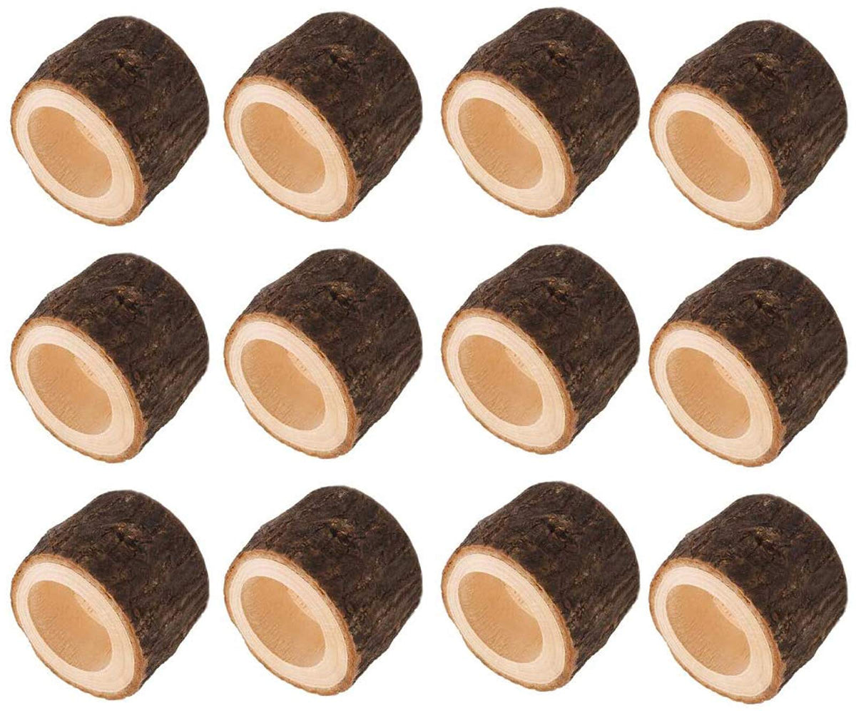 Yikko Tea Light Candle Holders, Personalized Wooden Votive Tealight Holders for Wedding Centerpieces for Table, Halloween |Christmas Party |Valentine's Day |Home Decoration - 12pcs (2.36Wx1.65H)