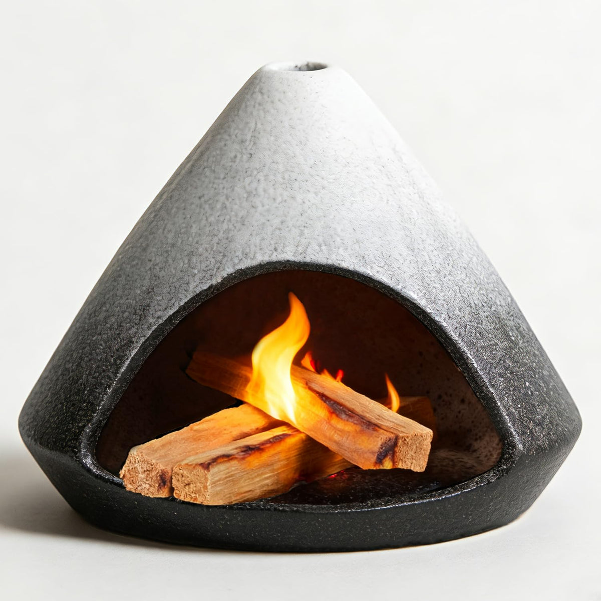 Fluvie Incense Burner Holder for Palo Santo Sticks,Sage,Cone,Mountain-Inspired Handcrafted Ceramic Ash Catcher Smudge Bowl for Yoga Meditation Energy Cleansing Room Décor,Black