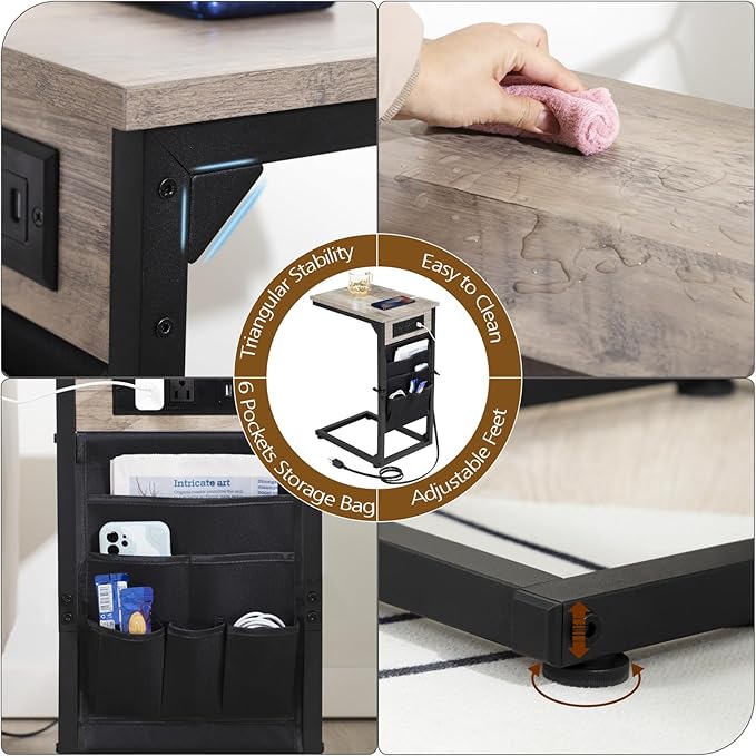 AMHANCIBLE C Shaped End Table