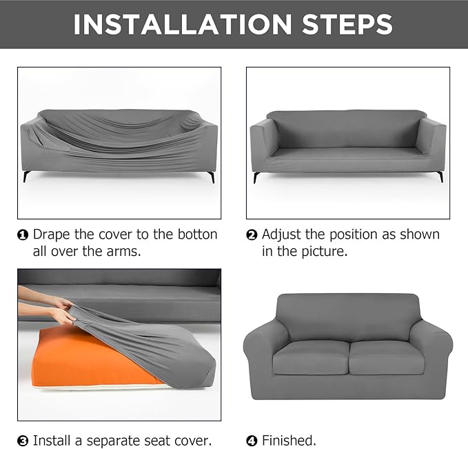 HunnmingRe Sofa Covers for 3 Cushion Couch Stretch Sofa and Loveseat Covers Set