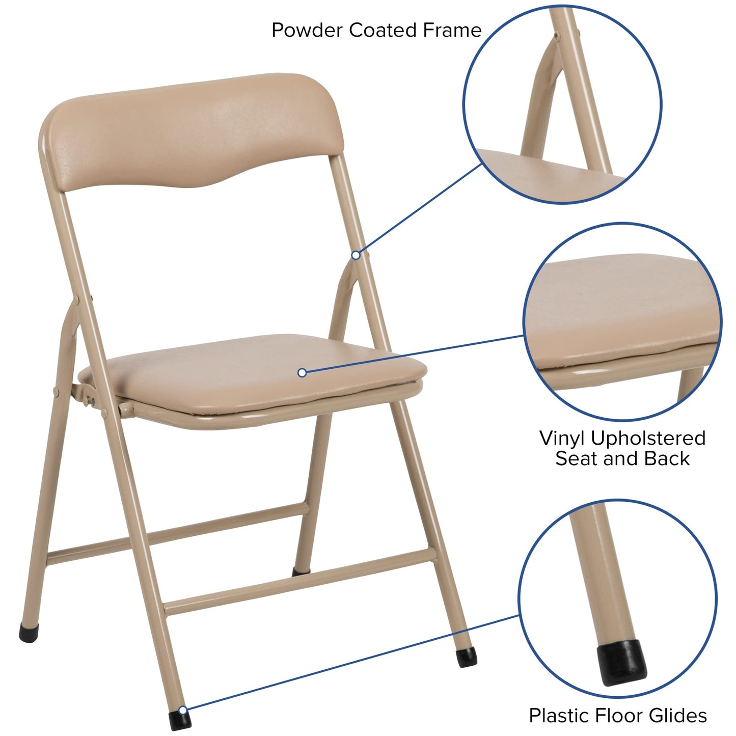 Flash Furniture Mindy Kids 3-Piece Folding Square Table and Chairs Set for Daycare and Classrooms, Children's Activity Table and Chairs Set, Tan