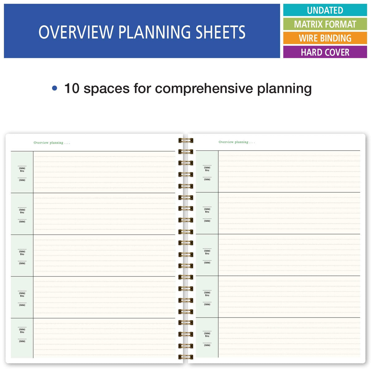 Elan Publishing Company HARDCOVER 7 Period Teacher Lesson Planner - Days Horizontally Across the Top with Bonus Clip-in Bookmark (Pink Marble)