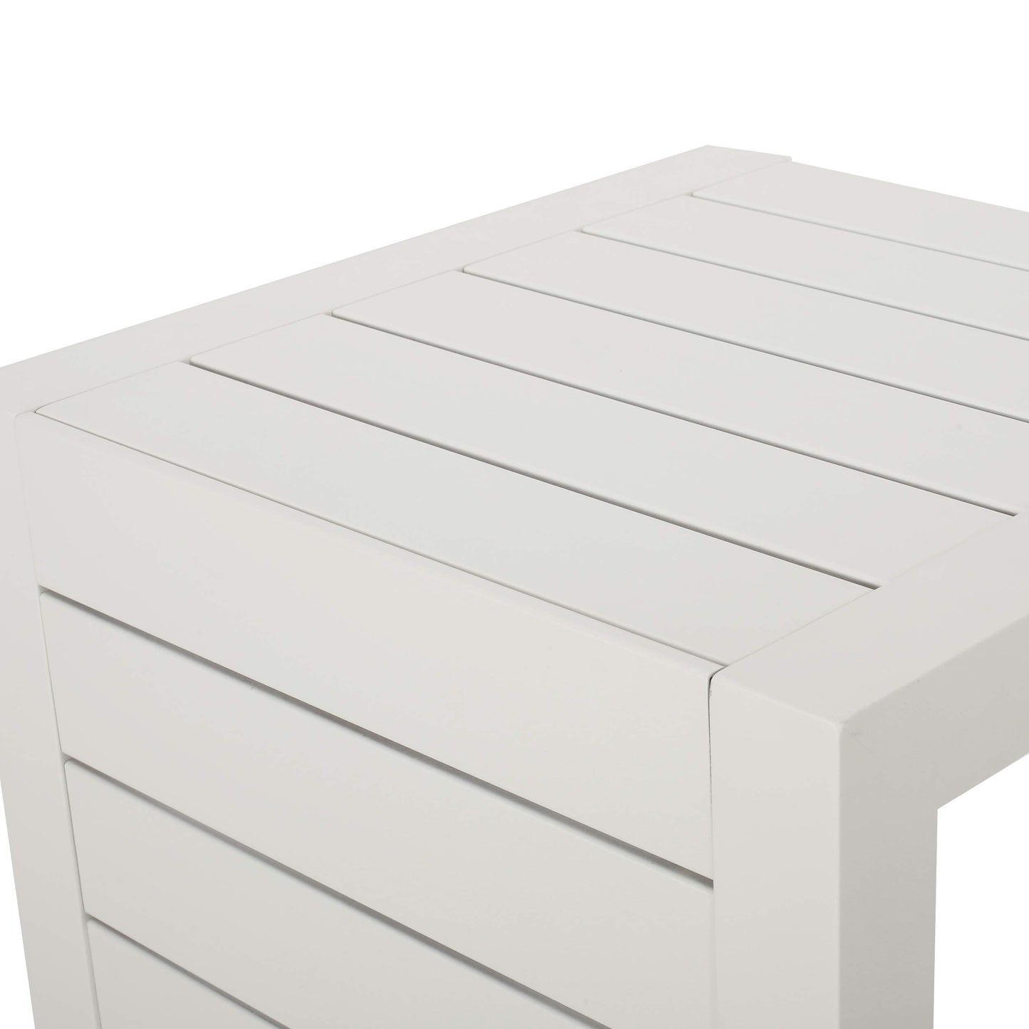 Christopher Knight Home Jesse Coral Outdoor Modern Aluminum C-Shaped End Table, White