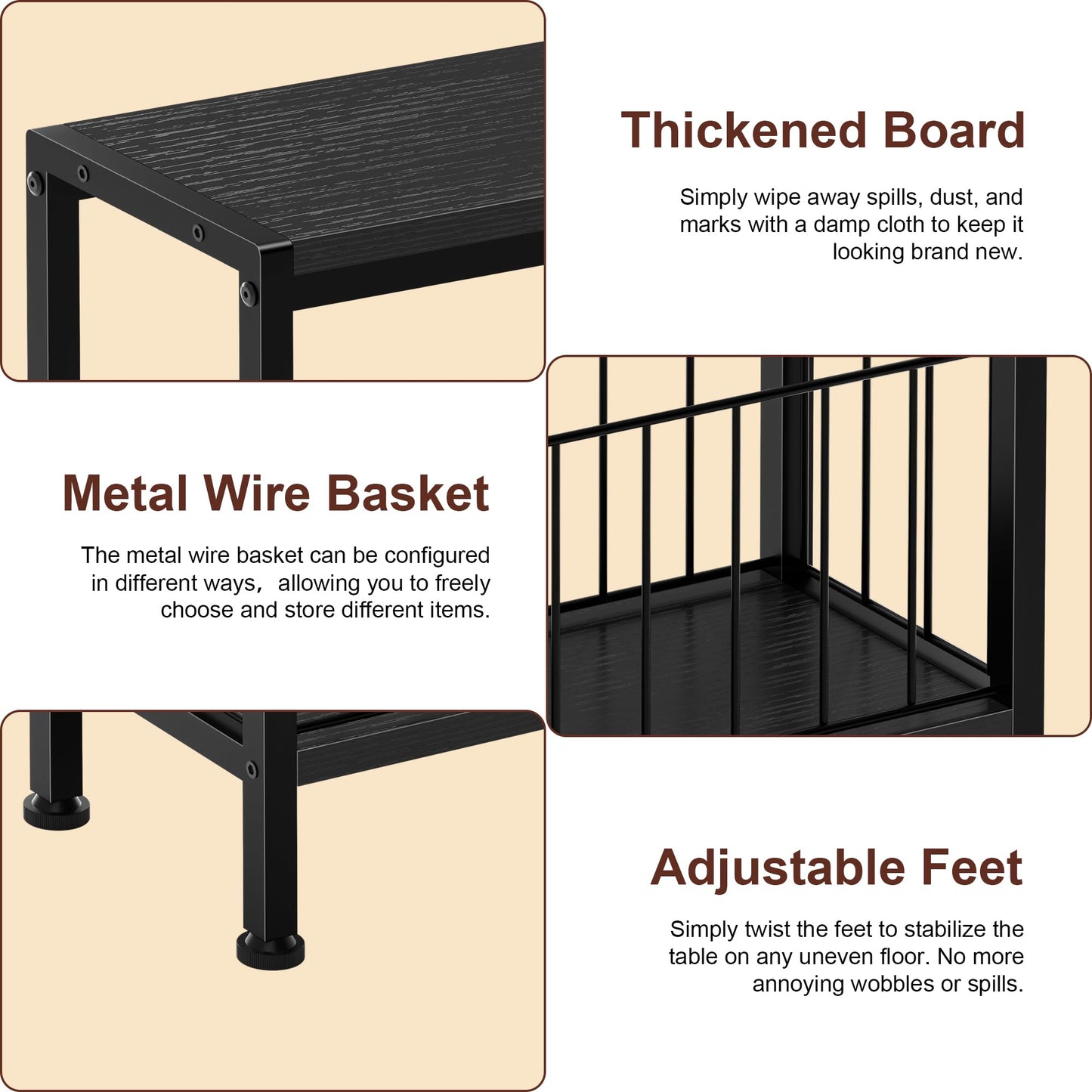Lifenite Narrow Side Table, Skinny End Tables with Magazine Holder, Small Sofa Table for Small Spaces, Space-Saving Design, Slim Nightstand Bedside Table for Living Room, Bedroom, Office, Black